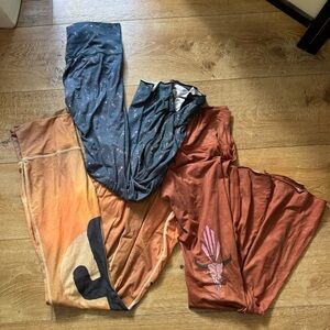 Teeki Flare Leggings Bundle / Set- Orange and Blue